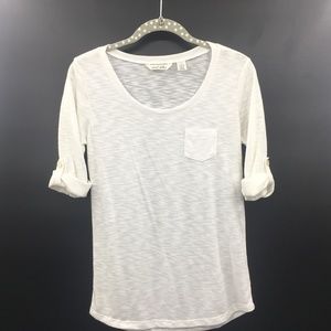 Derek Heart White Button Sleeve Top